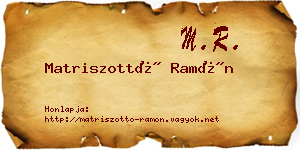 Matriszottó Ramón névjegykártya